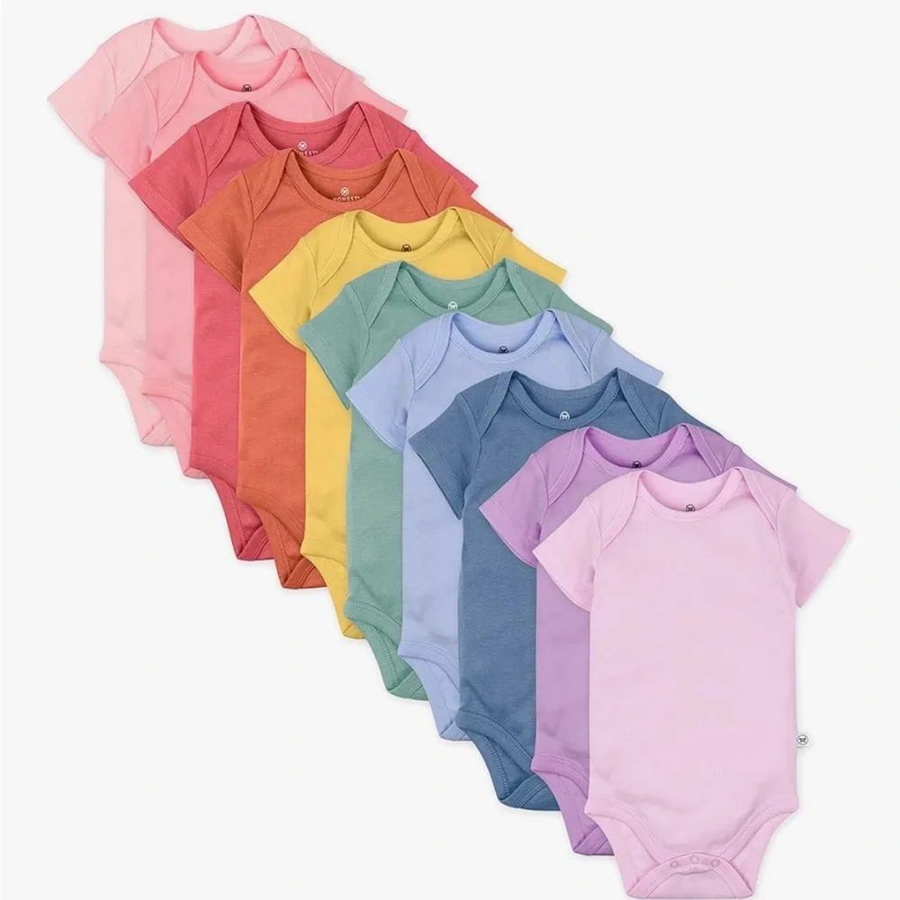NWT Honest Co. 10-pack Colorful Organic Cotton Onesies, 18mo